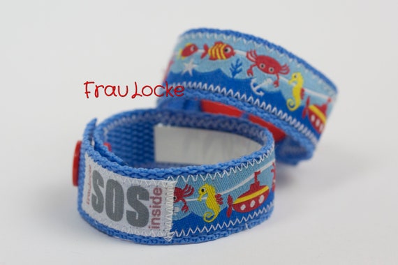 SOS-Armband / Notfallarmband für Kinder, Unterwasserwelt - .de