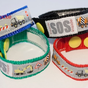 SOS bracelet / emergency bracelet for children, construction site