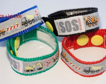 SOS-Armband / Notfallarmband für Kinder, Baustelle