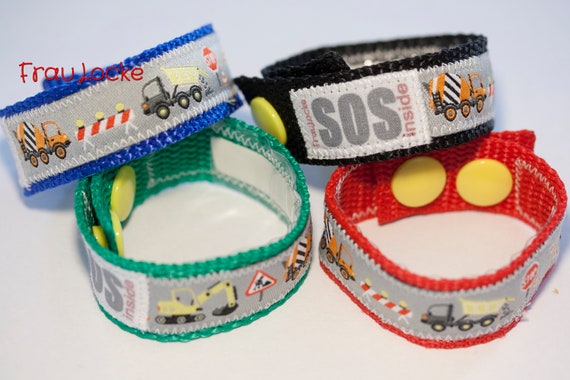 SOS-Armband / Notfallarmband für Kinder, Baustelle - .de