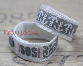 SOS bracelet / emergency bracelet for children, anchor