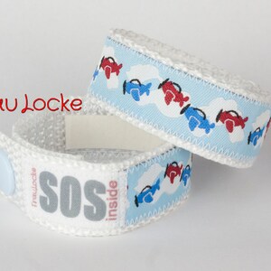 SOS bracelet / emergency bracelet for children, airplanes