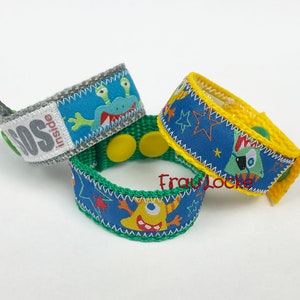 SOS bracelet / emergency bracelet for children, monster colorful
