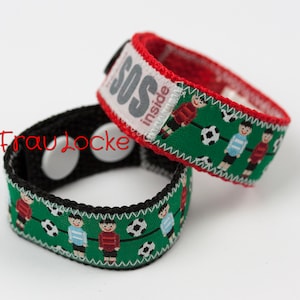 SOS bracelet / emergency bracelet for children, table football