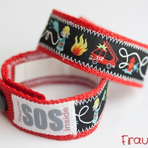 SOS bracelet / emergency bracelet for children, fire brigade