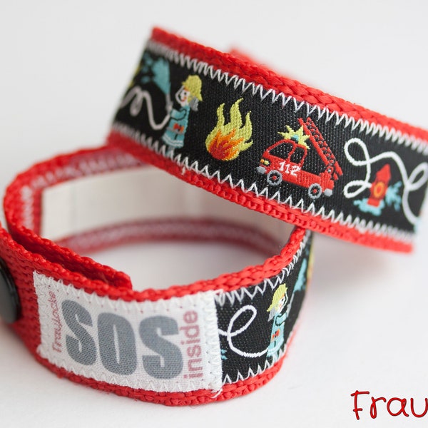 SOS-Armband / Notfallarmband für Kinder, Feuerwehr