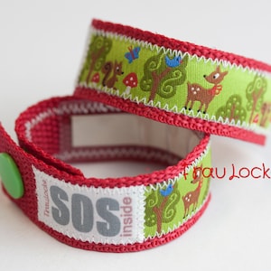 SOS-Armband / Notfallarmband für Kinder, Waldtiere