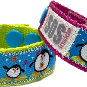 SOS bracelet / emergency bracelet for children, penguins
