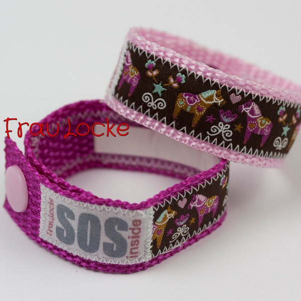 SOS-Armband / Notfallarmband für Kinder, Dalapferde