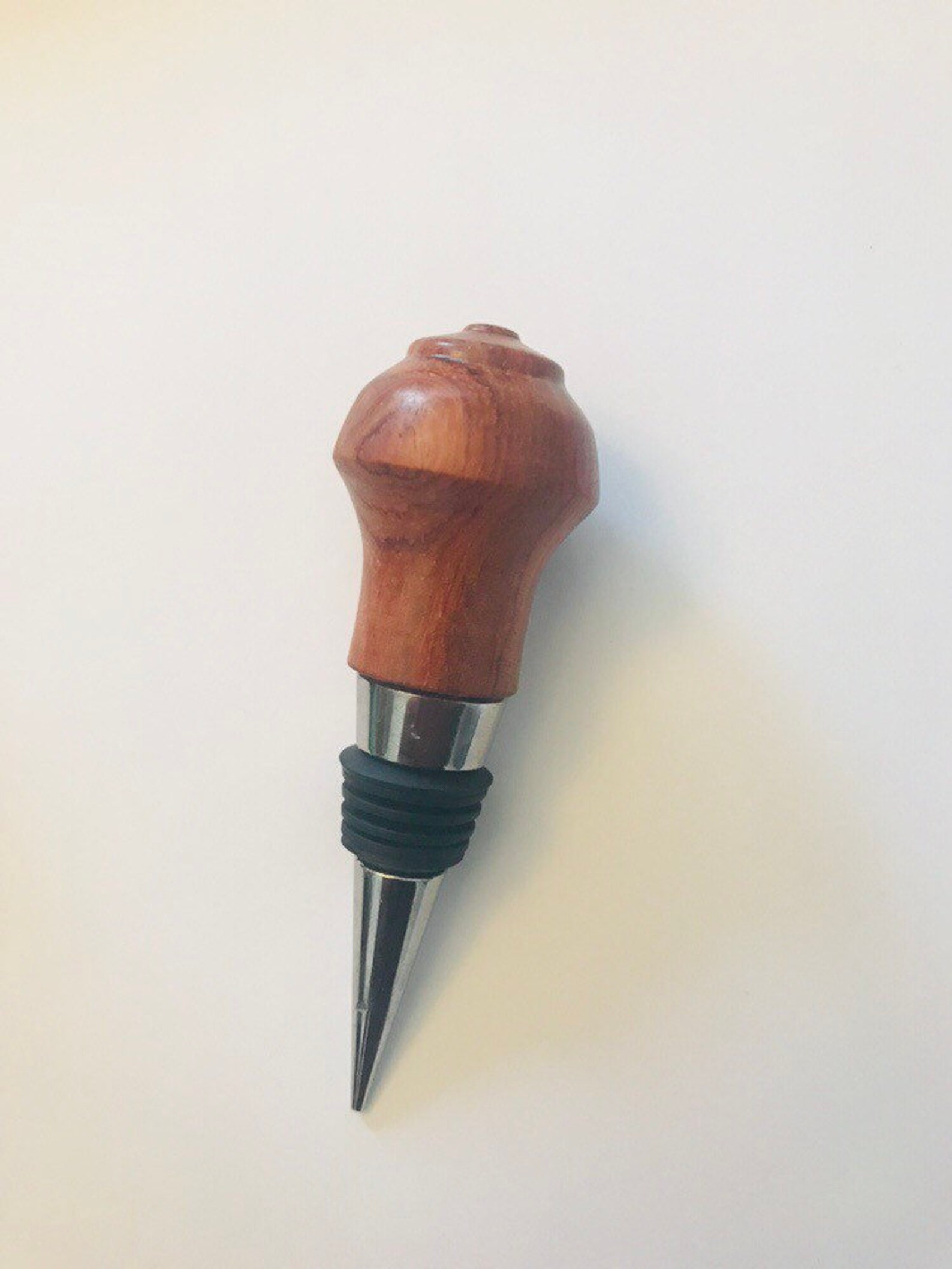Wine Bottle Stopper Hand Made And Lathe Turned From Bubinga Etsy