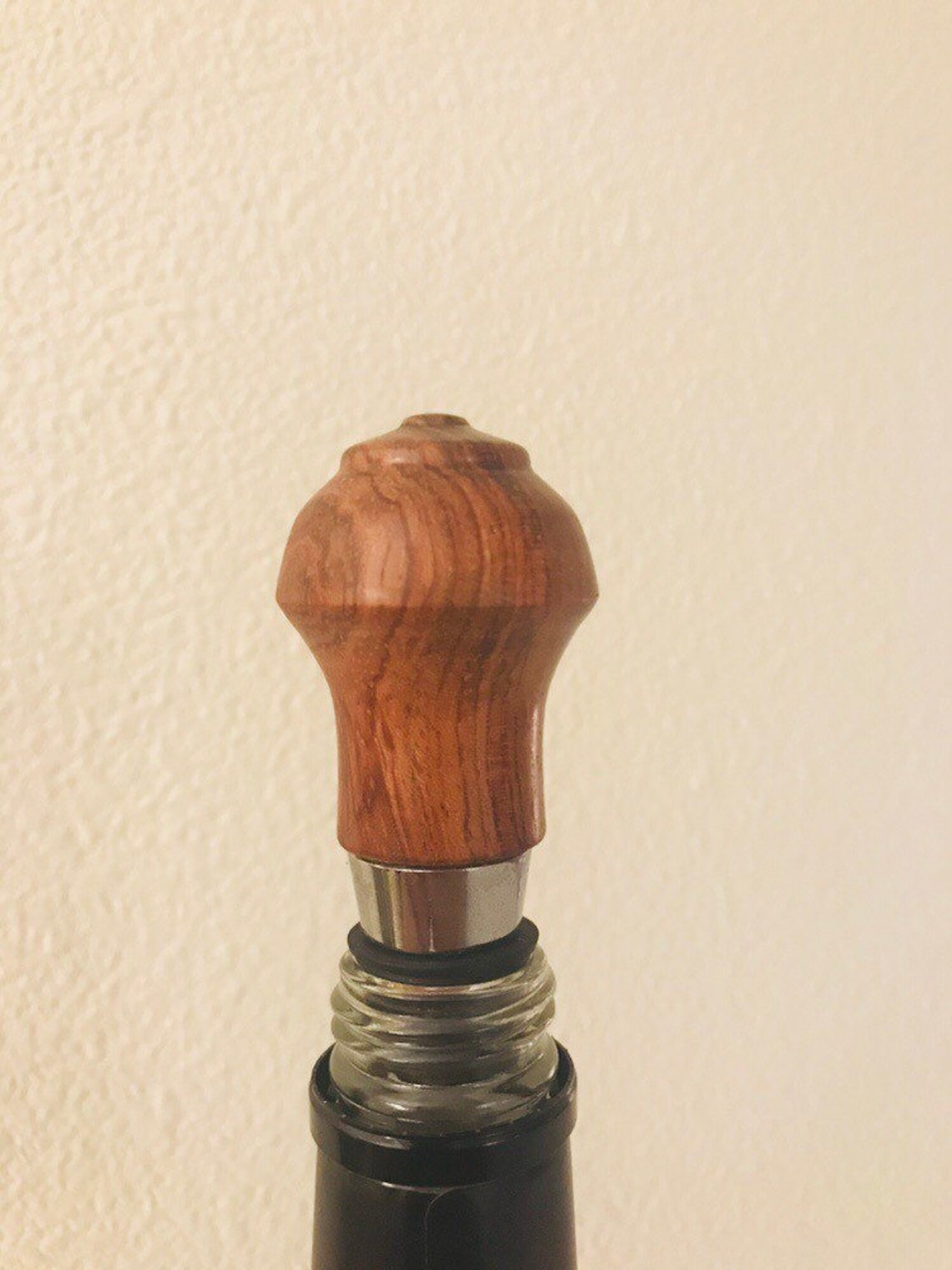 Wine Bottle Stopper Hand Made And Lathe Turned From Bubinga Etsy
