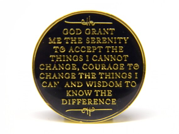 NA Black Gold Coin 2 Year Tri-Plate Narcotics Anonymous Medallion Out of Ashes