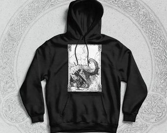 THOR VicTHORious Men's Hooded Sweatshirt VIKING GOD Norse Pagan Men Black Battle Elephant Celtic Mythology