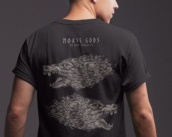 Camiseta con estampado de Fenrir en la espalda / Ropa vikinga
