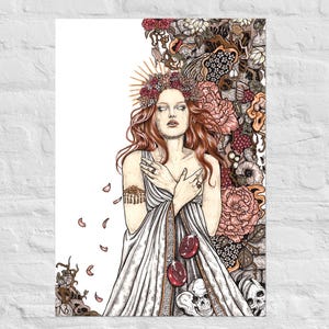 Persephone art print | Greek goddess big poster