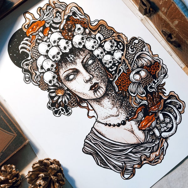 Hel | Hand signed print | Norse Gods collection