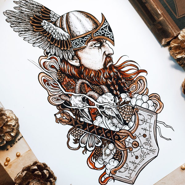 Thor | Hand signed print | Norse mythology