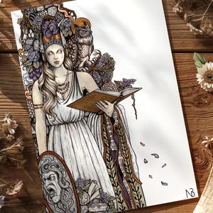Athena art print | Greek goddess of wisdom wall decor