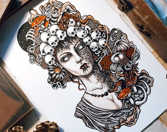 Hel | Hand signed print | Norse Gods collection