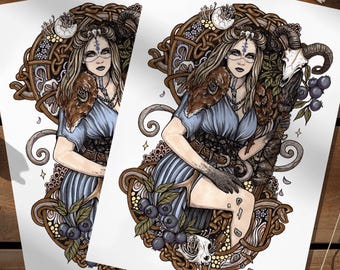 Völva Art Print | Norse Pagan witch Wall Decor