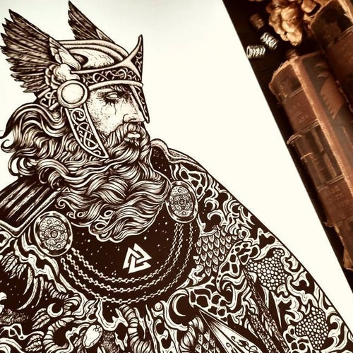 Odin Hand Signed Print Norse Gods Collection - Etsy