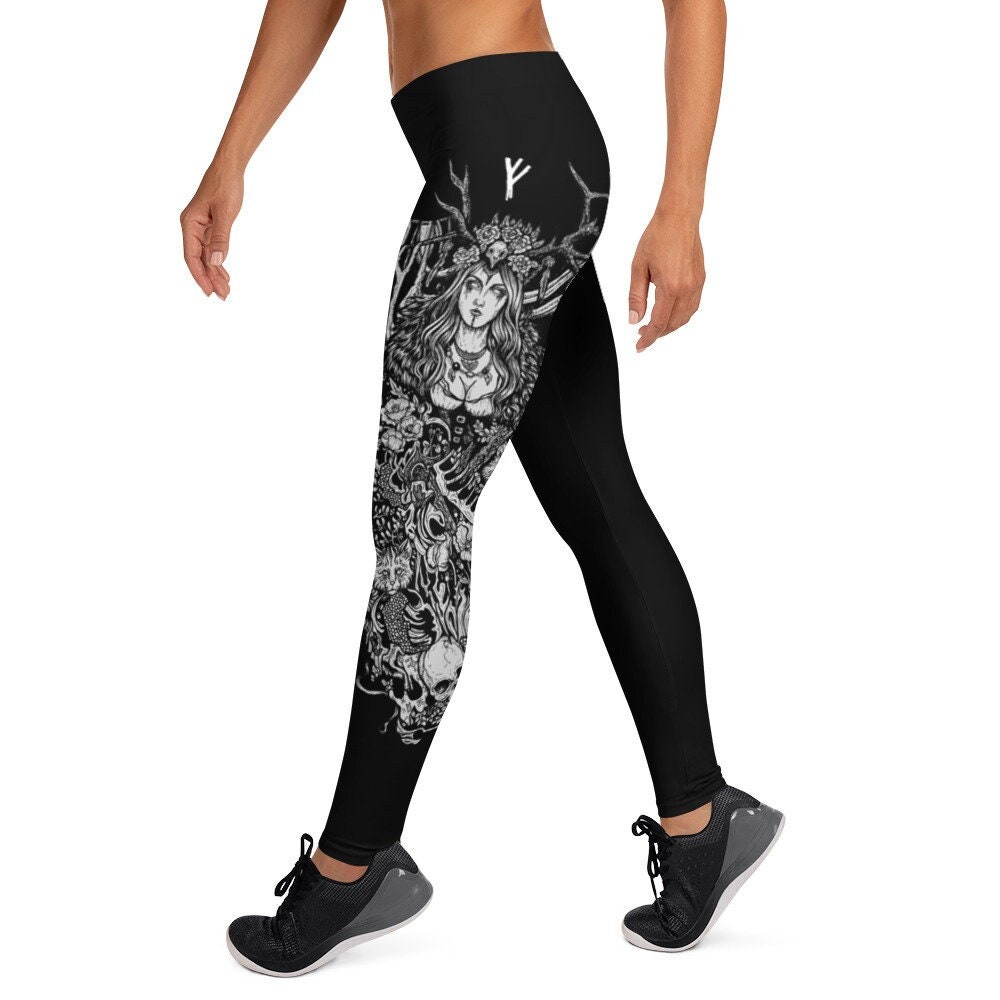 Viking Cartoon Silhouette Women's Leggings