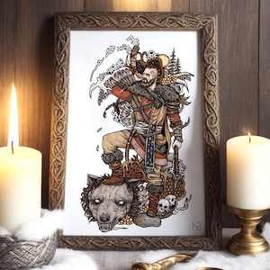 Vidar | Hand signed print | Norse Gods collection