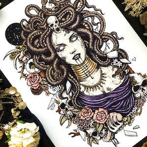 Medusa art print| Greek mythology gift