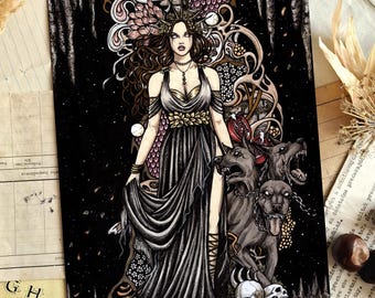 Persephone art print | Queen of the Underworld | Greek mythology
