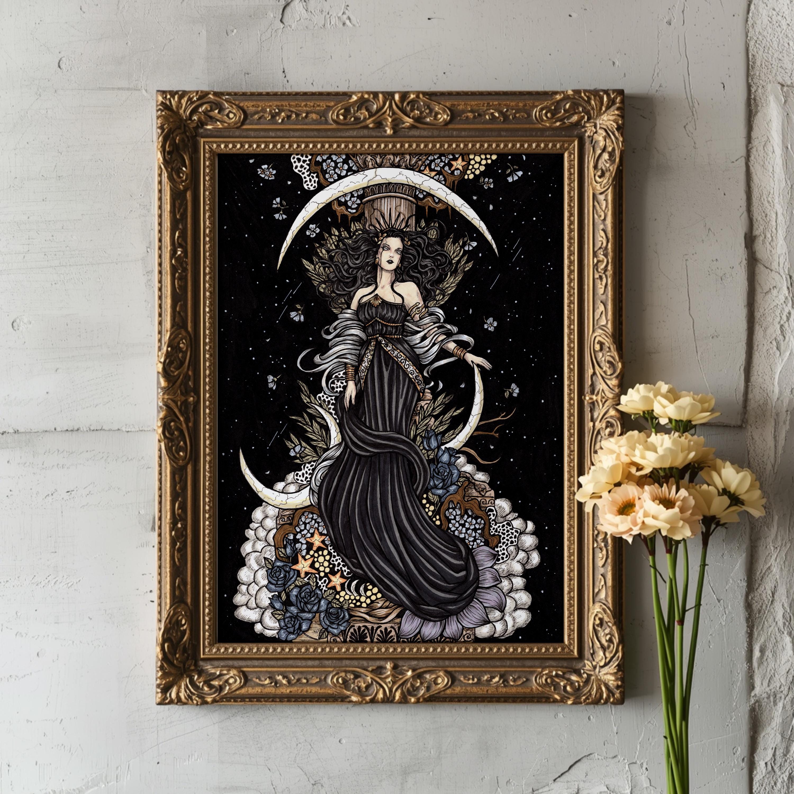 ニュクスのアートプリント｜夜の女神｜ギリシャ神話のギフト - Etsy 日本