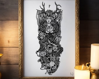 Freya | Hand signed print | Norse mythology