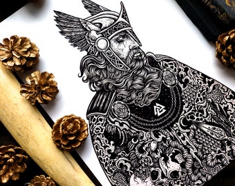 Odin | Hand signed print | Norse Gods collection