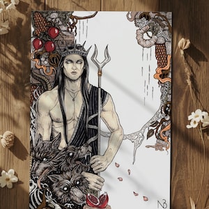 Hades Greek God Print | Underworld Wall Decor, Mythology Art