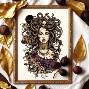 Medusa art print| Greek mythology gift