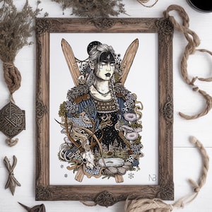 Skadi | Hand signed print | Norse mythology