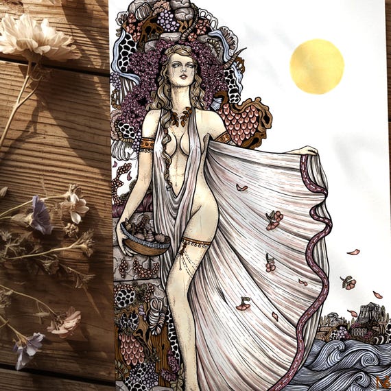 Aphrodite Art Print | Greek Goddess of Love and Beauty wall decor