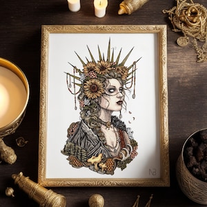 Sol |  Sunna | Hand signed print | Norse mythology