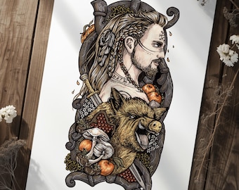 Freyr | Frey | Pagan art print | Norse mythology