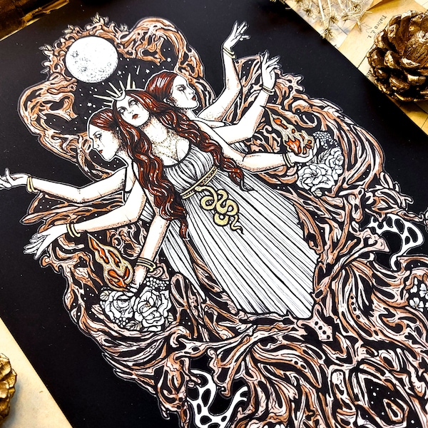 Hecate | Hand signed art print | Gift for witches