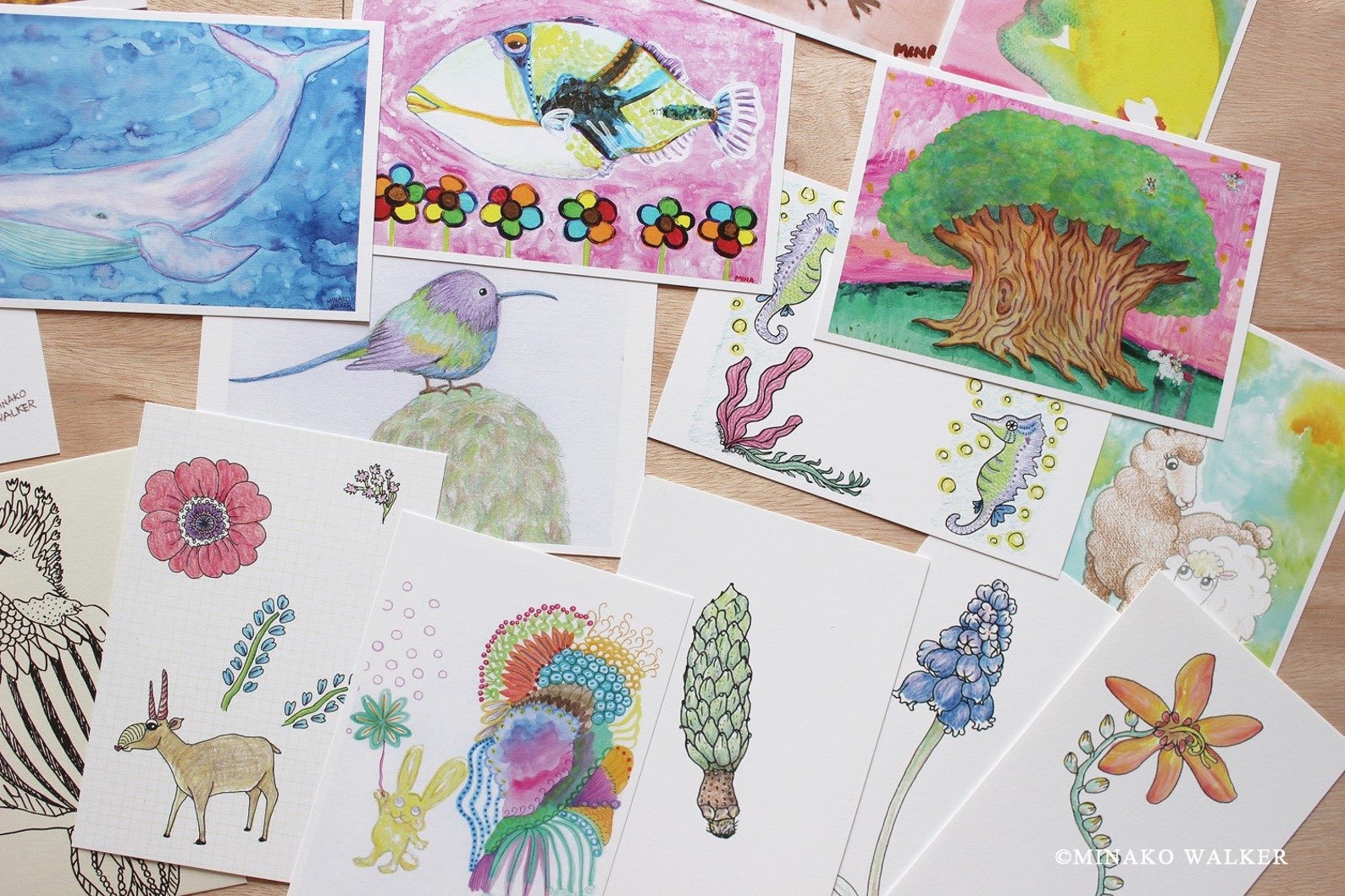 Art Postcard Collection / Set of 25 Postcards / Watercolor / Etsy UK