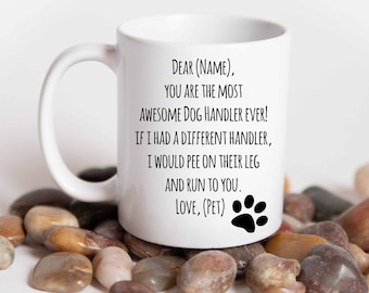 Taza de adiestrador de perros, Regalo para entrenador de perros, Taza de exhibición canina, Regalo para cuidadores de mascotas