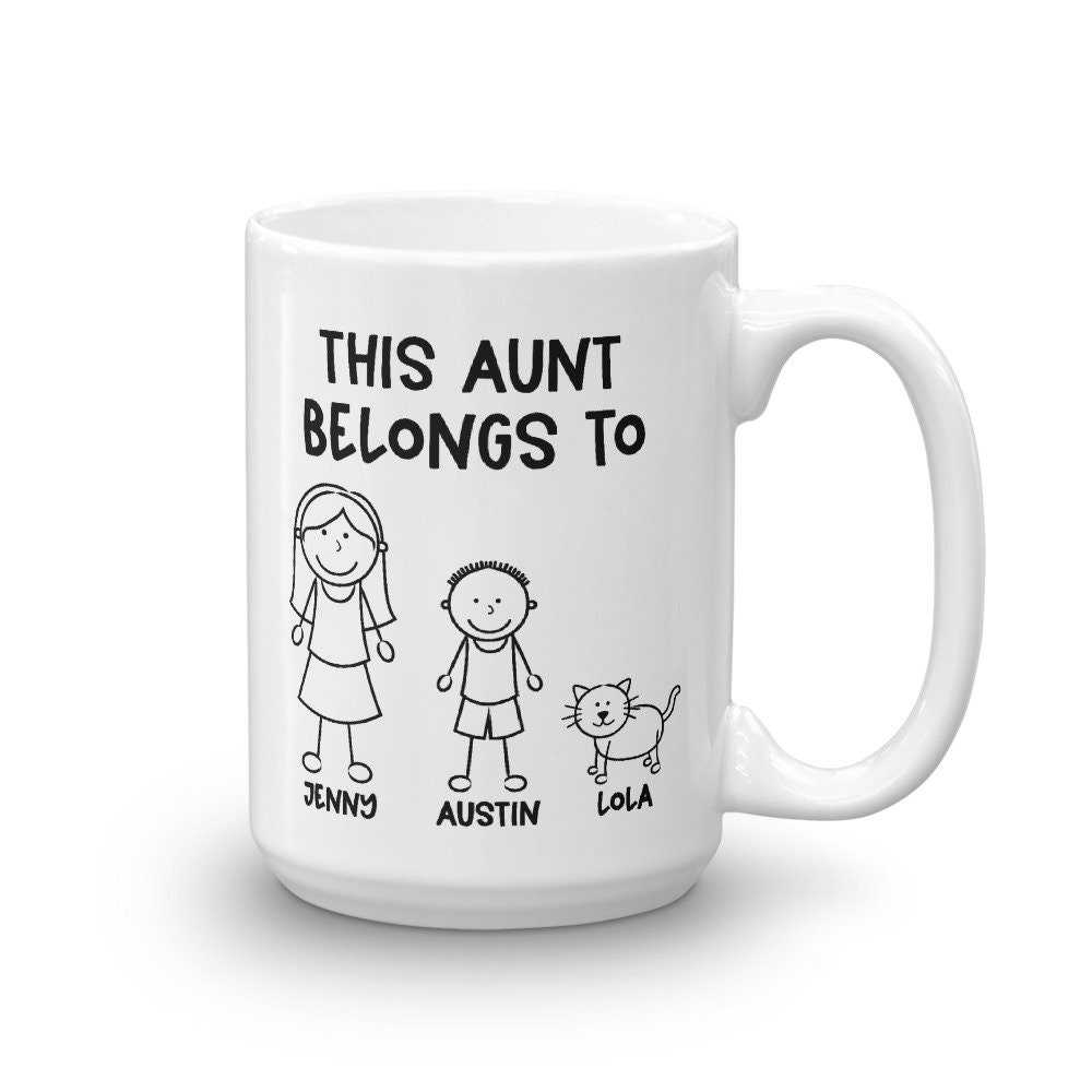 Custom Aunt Coffee Mug Stick Figure Family Gift for Aunt Etsy