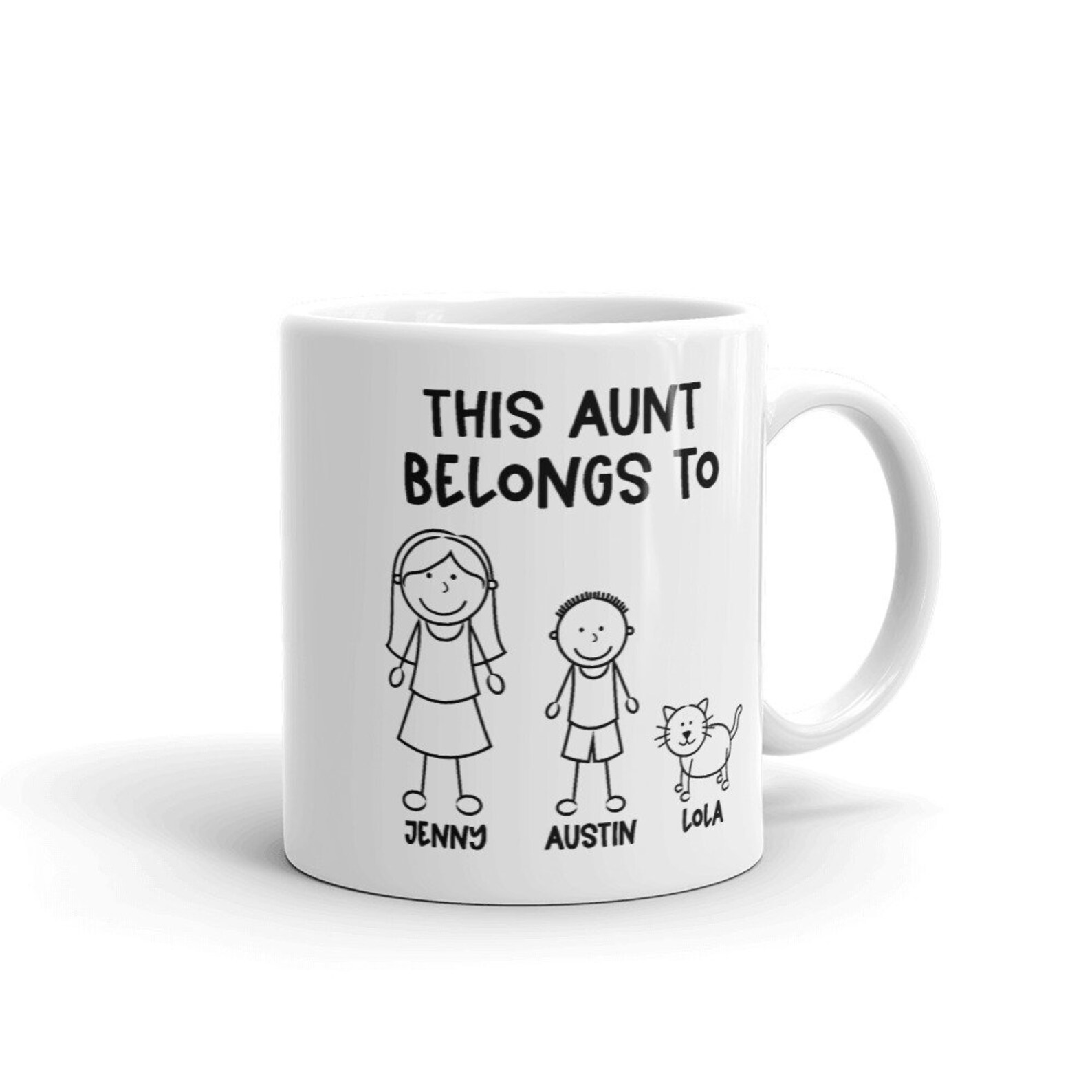 Custom Aunt Coffee Mug Stick Figure Family Gift for Aunt Etsy