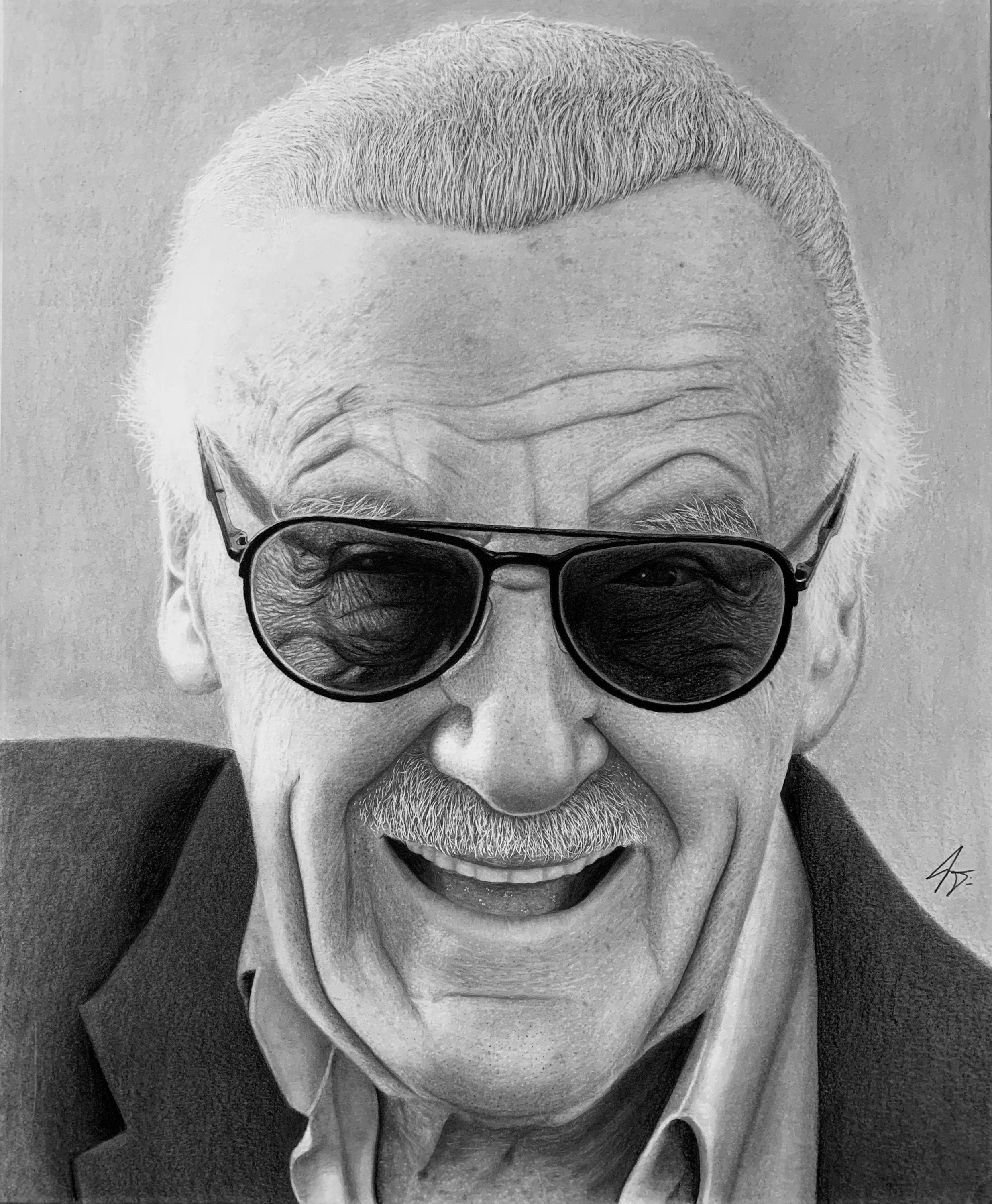 Stan Lee Portrait Graphite Pencil Drawing PRINT - Etsy