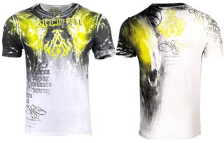 Archaic By Affliction Maglietta Uomo Unknown Warrior – Cotone Morbido, Stampa Totale, Tinta Unita, Progettata In California