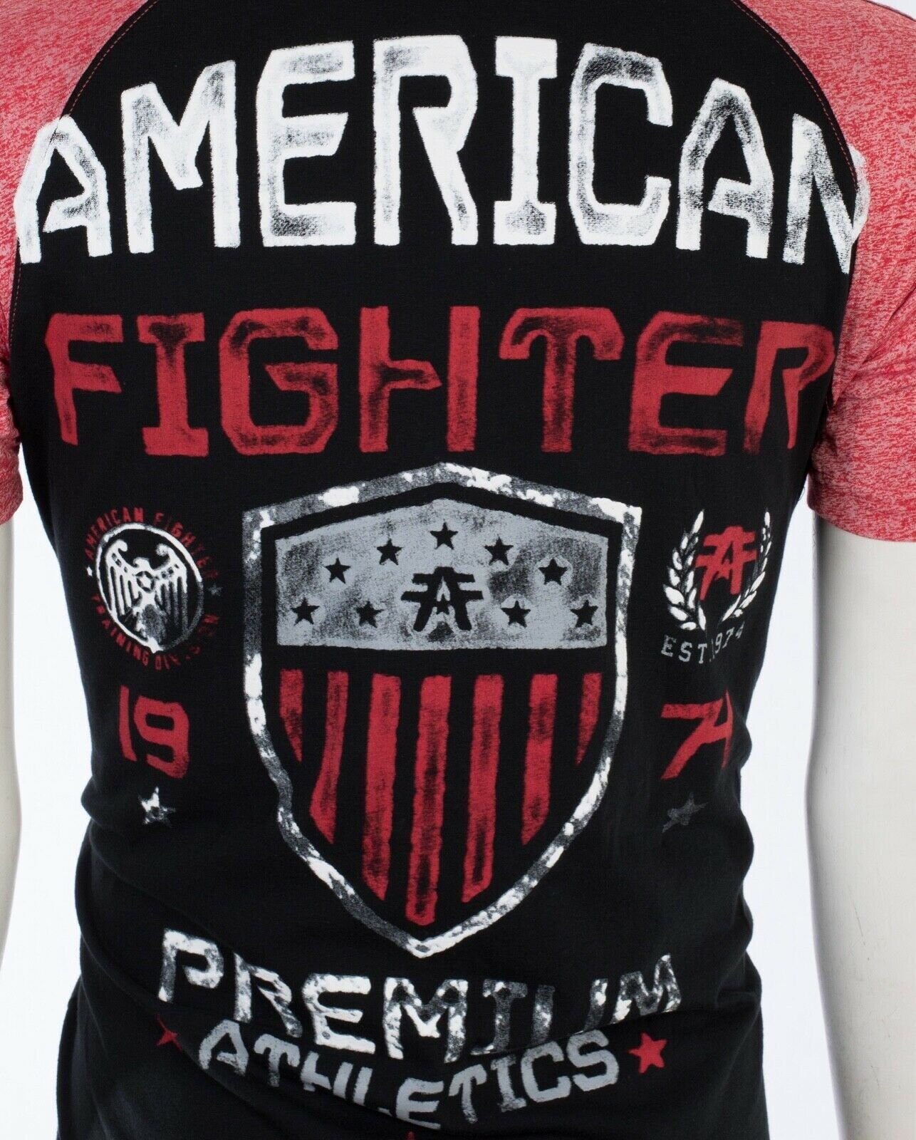 AMERICAN FIGHTER Mens T-shirt Allen Black Red