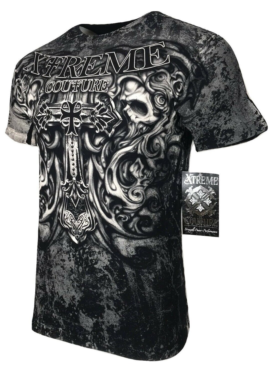 XTREME COUTURE by AFFLICTION Men T-shirt Hades Skulls Biker - Etsy