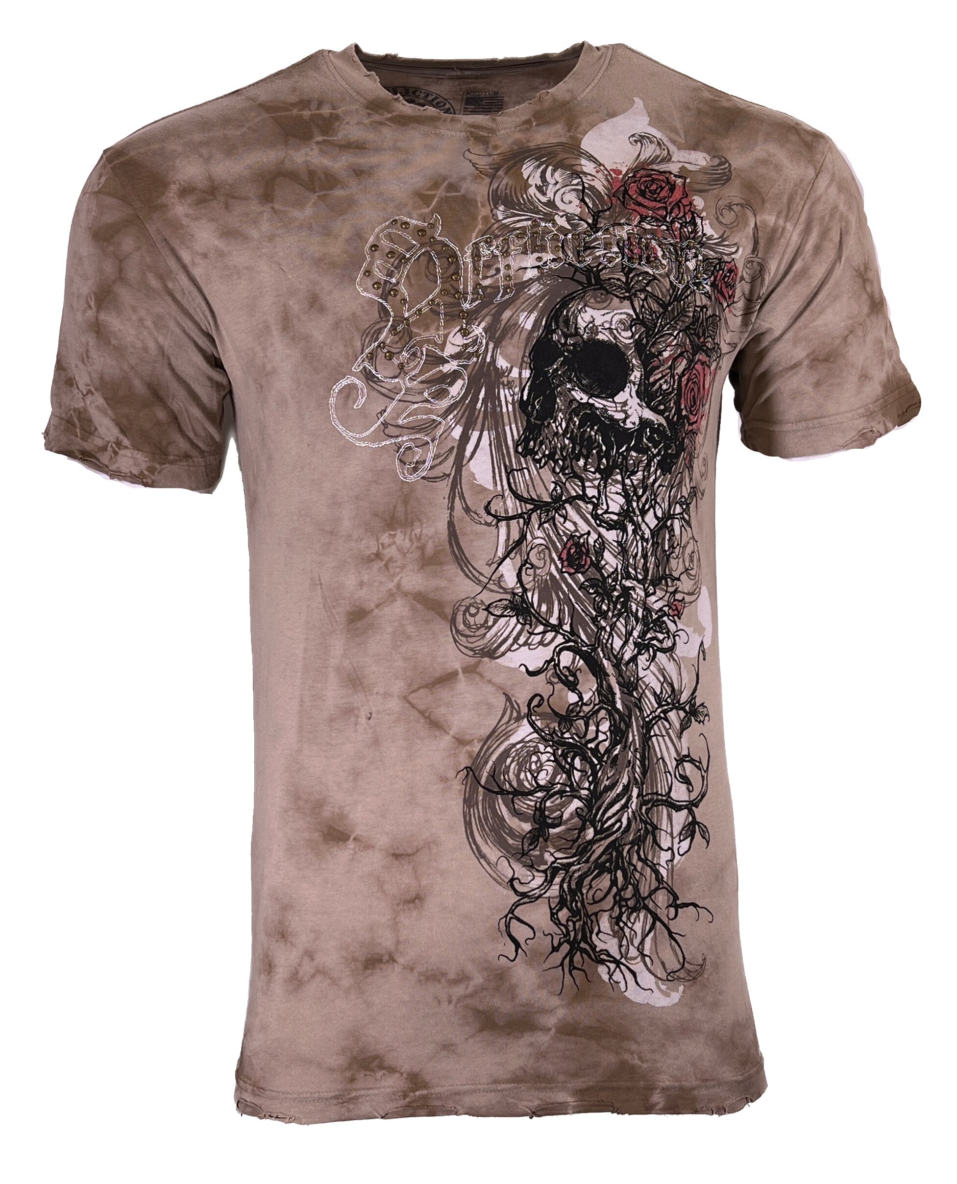 Discover Affliction Men's T-shirt INSUMAN NATURE Skull Biker S-3XL Nwt