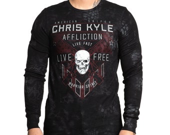 Affliction Archaic Mens Long Sleeve Thermal Shirt NIGHTWATCHER Skulls Affliction Archaic Mens Long Sleeve Thermal Shirt NIGHTWATCHER Skulls