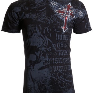 Archaic Affliction Men's T-shirt RED FLAG Cross Wings - Etsy